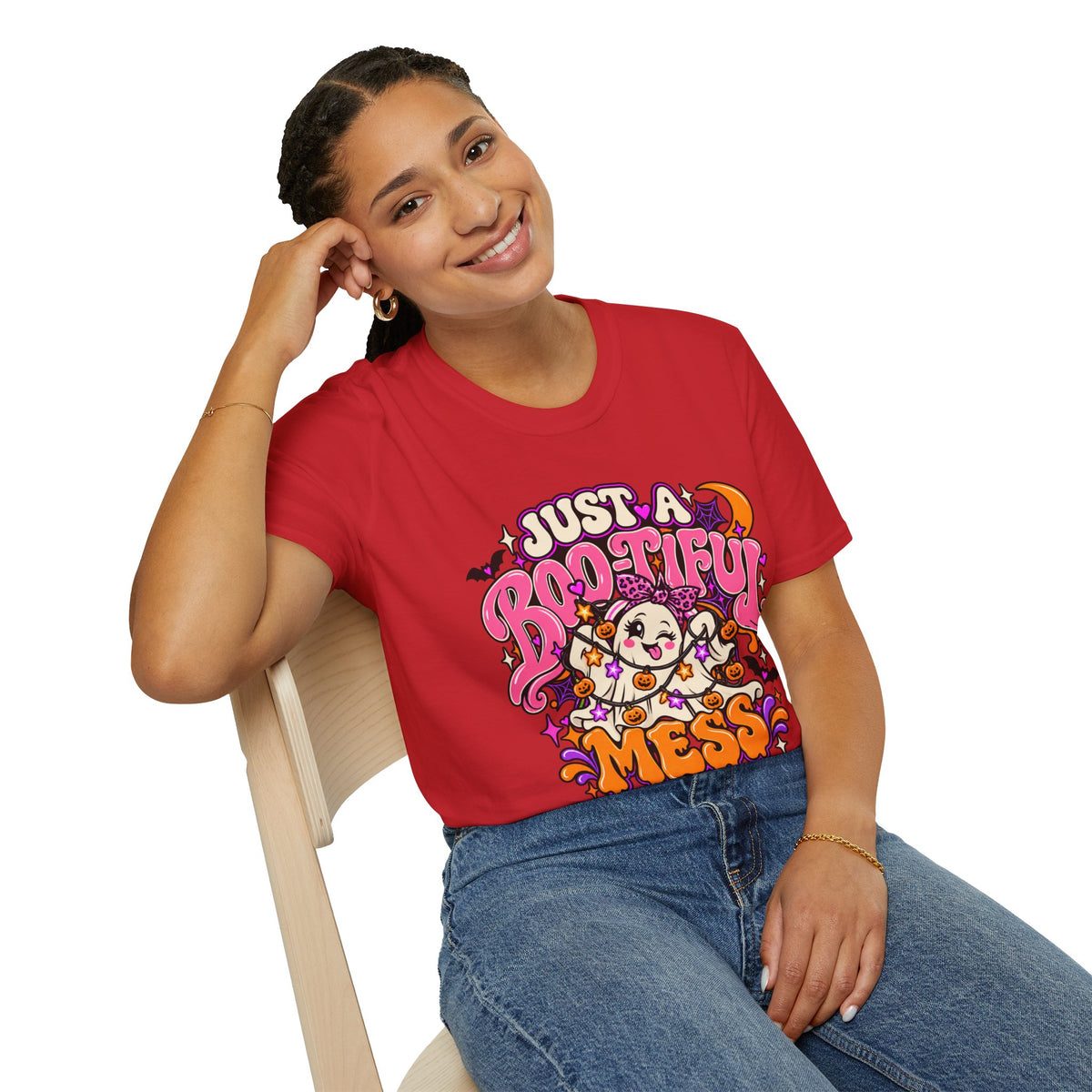 Just a Boo-tiful Mess T-Shirt — Cute Halloween Ghost Graphic Tee
