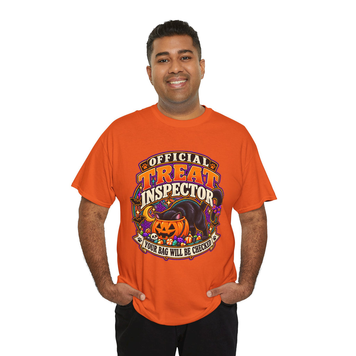 Halloween "Official Treat Inspector" T-Shirt — Funny Pumpkin Candy Patrol Tee