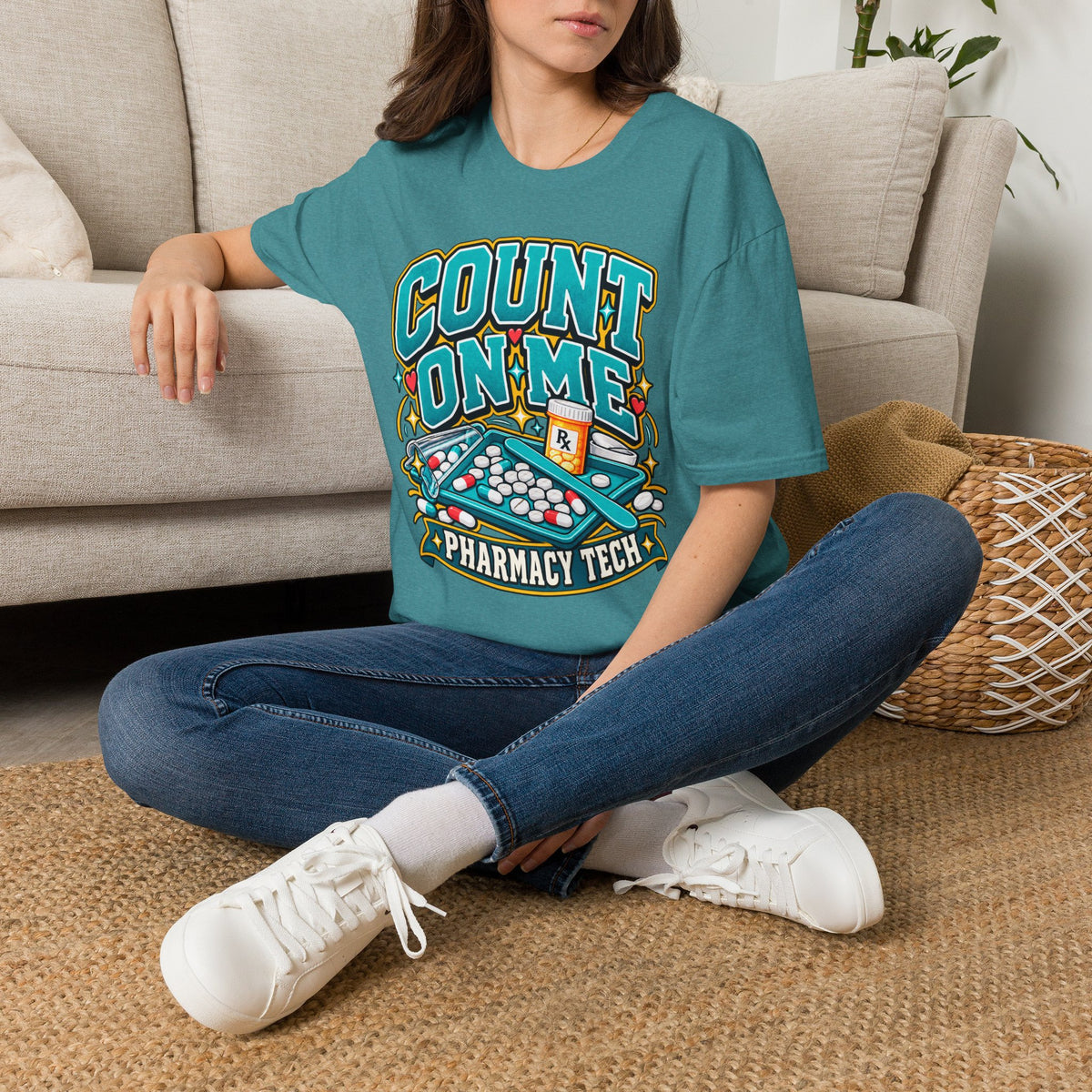 Count On Me Pharmacy Tech T‑Shirt — Funny Pharmacist Technician Shirt