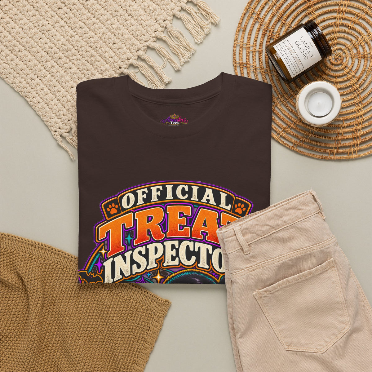 Halloween "Official Treat Inspector" T-Shirt — Funny Pumpkin Candy Patrol Tee
