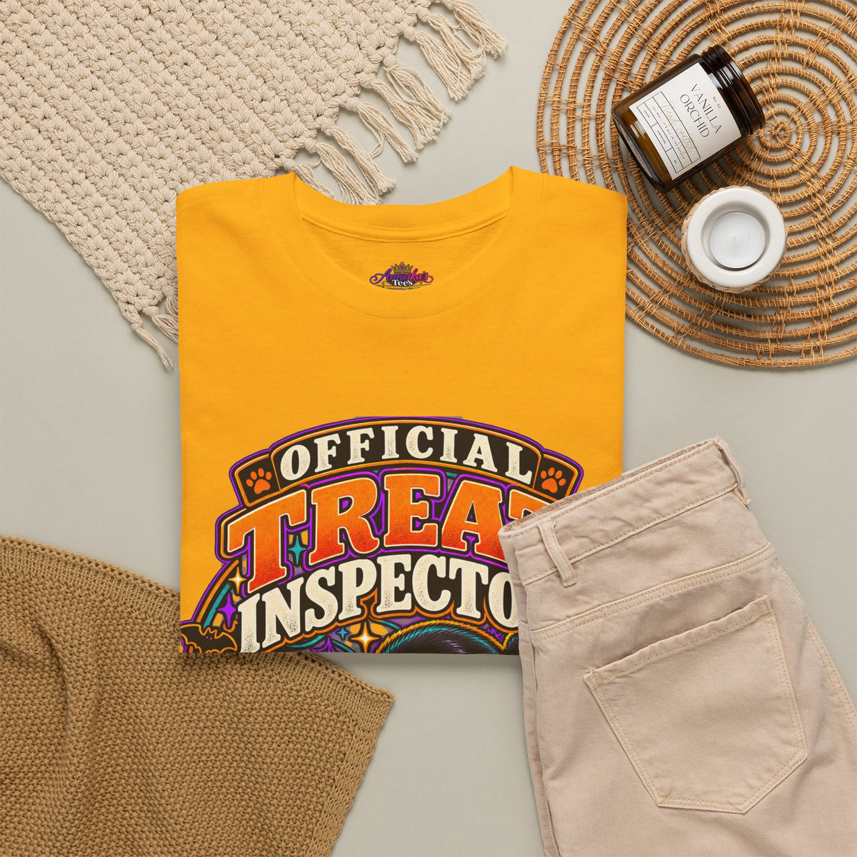 Halloween "Official Treat Inspector" T-Shirt — Funny Pumpkin Candy Patrol Tee