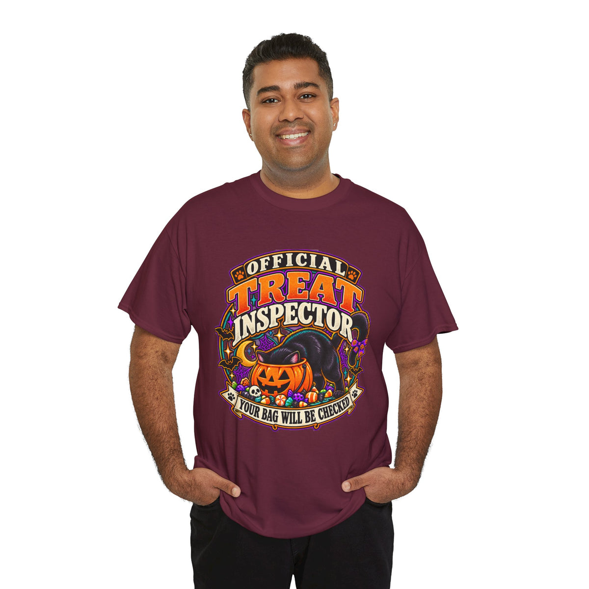 Halloween "Official Treat Inspector" T-Shirt — Funny Pumpkin Candy Patrol Tee