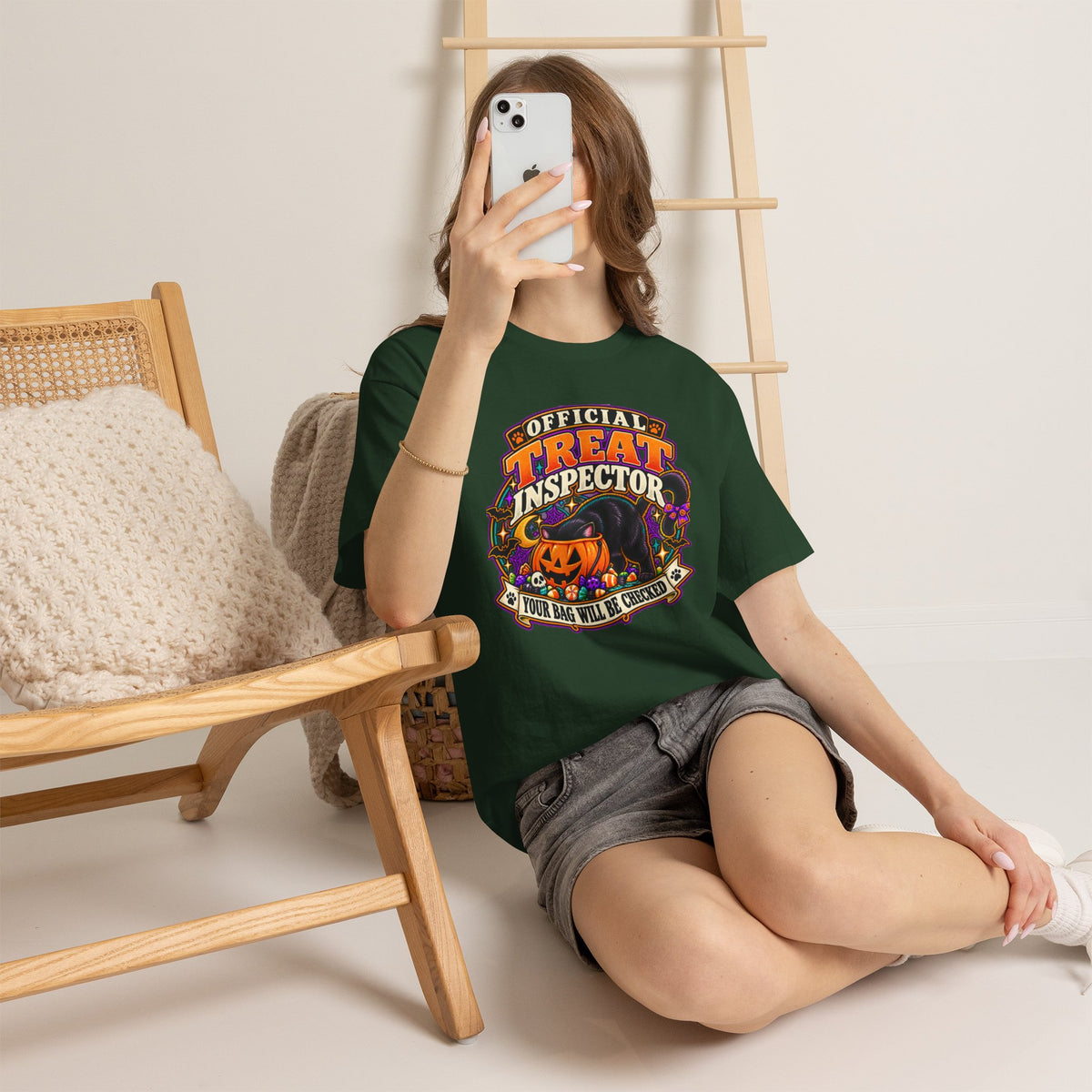Halloween "Official Treat Inspector" T-Shirt — Funny Pumpkin Candy Patrol Tee