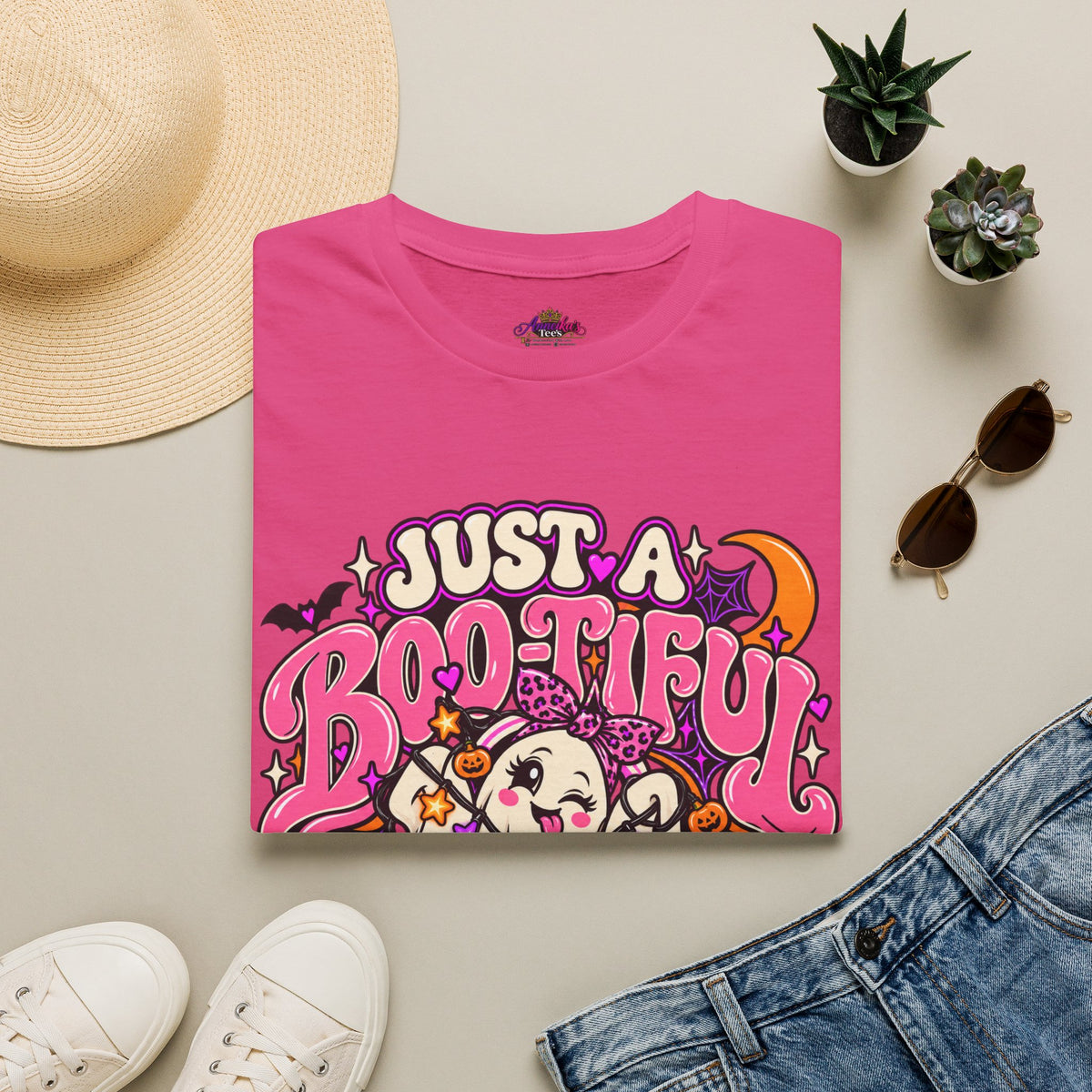 Just a Boo-tiful Mess T-Shirt — Cute Halloween Ghost Graphic Tee