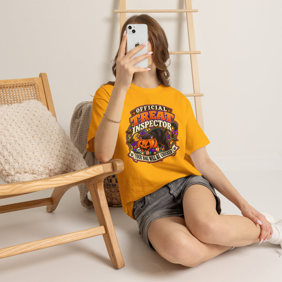 Halloween "Official Treat Inspector" T-Shirt — Funny Pumpkin Candy Patrol Tee