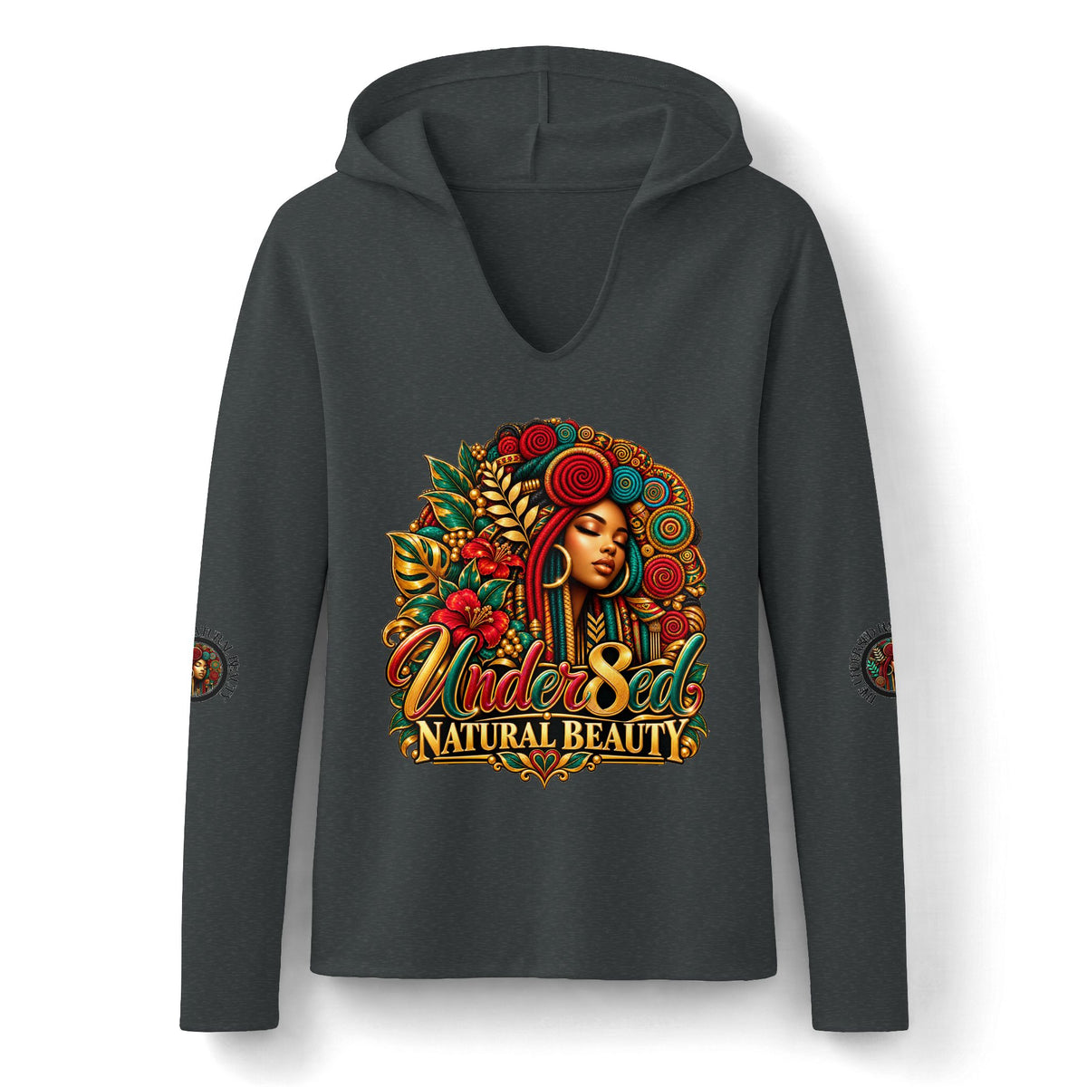 Natural Beauty Hoodie — 'Under Bed Natural Beauty' Afrocentric Long-Sleeve Hoodie