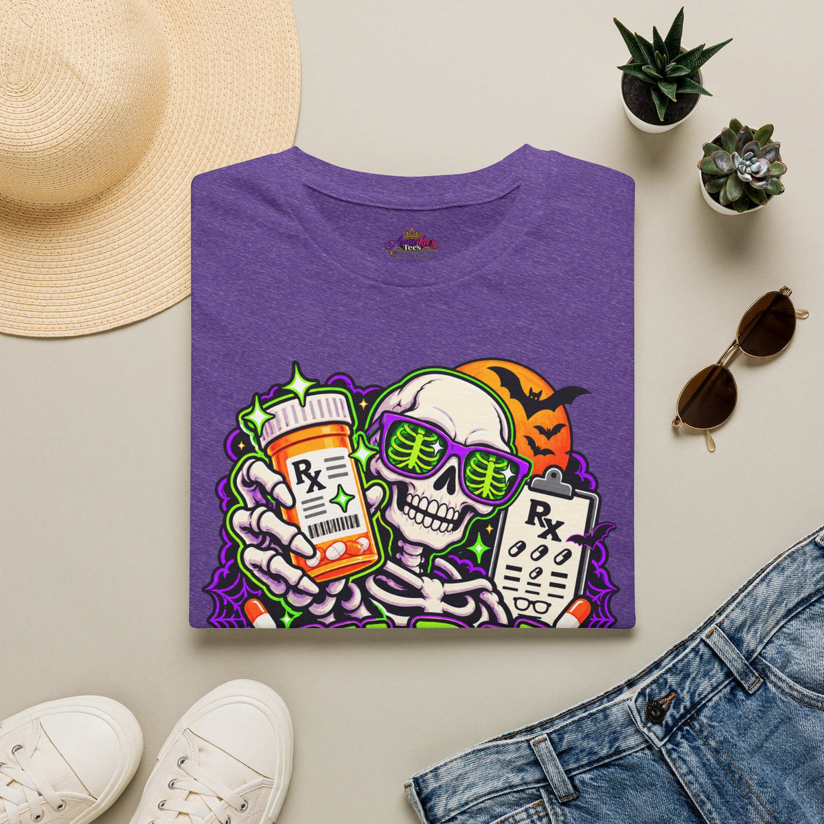 Rx-Ray Vision T-Shirt — Pharmacist Halloween Skull Prescription Tee