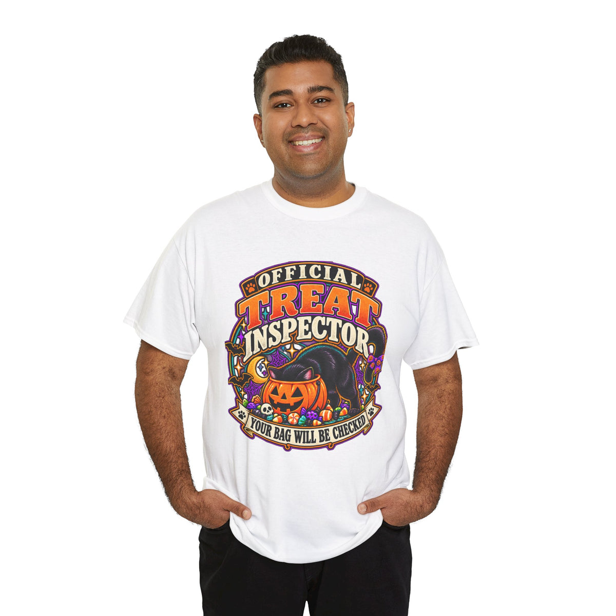 Halloween "Official Treat Inspector" T-Shirt — Funny Pumpkin Candy Patrol Tee