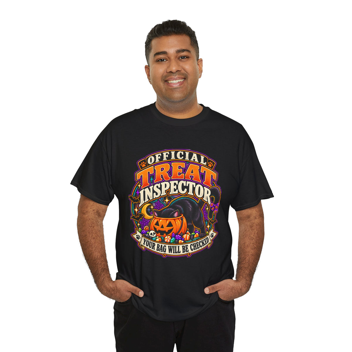 Halloween "Official Treat Inspector" T-Shirt — Funny Pumpkin Candy Patrol Tee