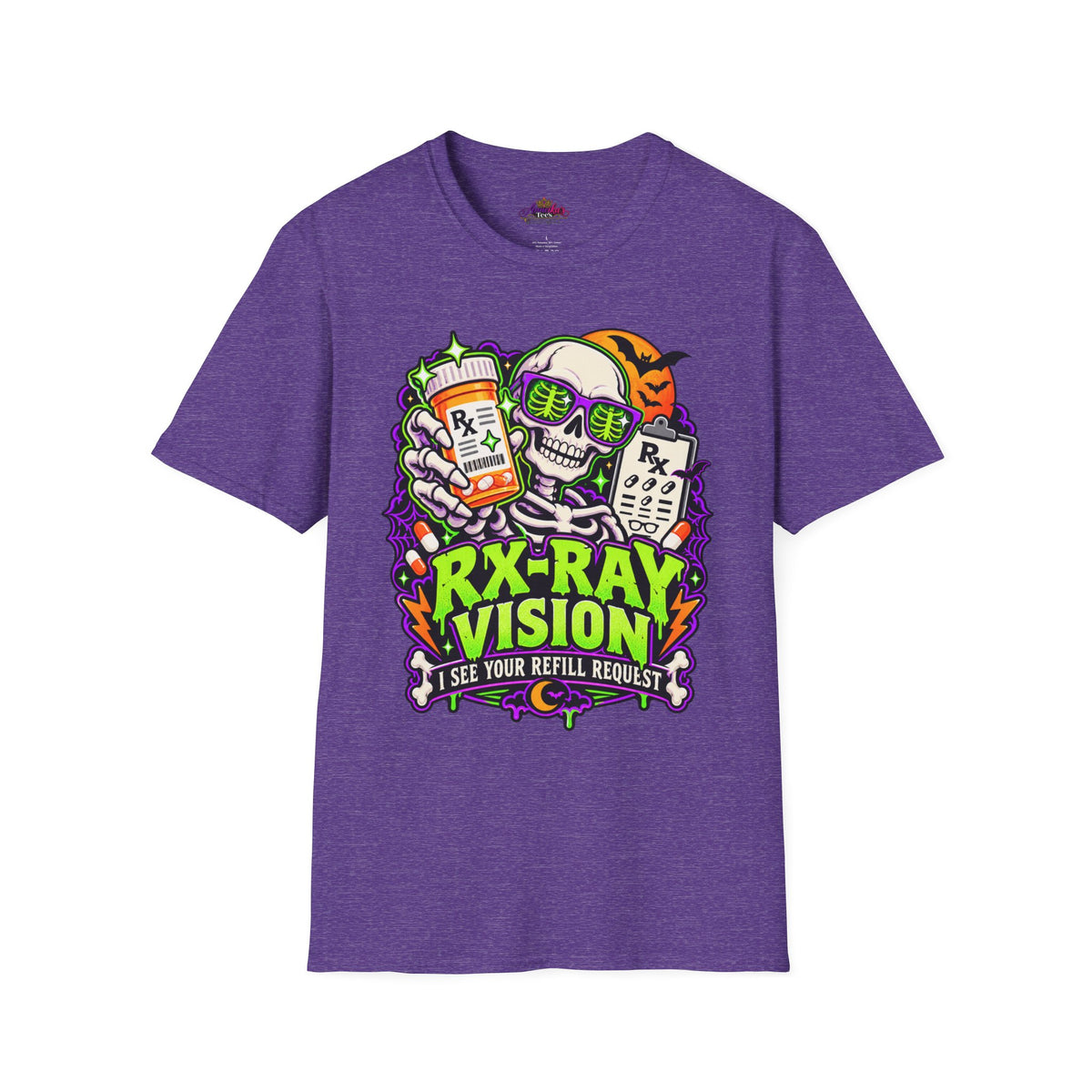 Rx-Ray Vision T-Shirt — Pharmacist Halloween Skull Prescription Tee