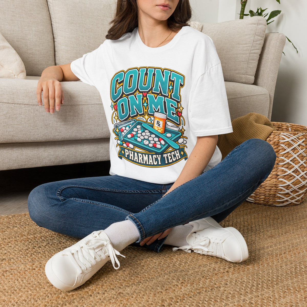 Count On Me Pharmacy Tech T‑Shirt — Funny Pharmacist Technician Shirt