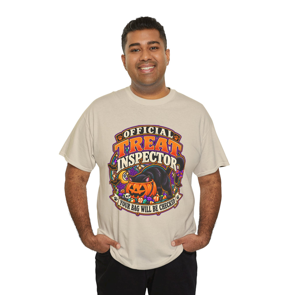 Halloween "Official Treat Inspector" T-Shirt — Funny Pumpkin Candy Patrol Tee