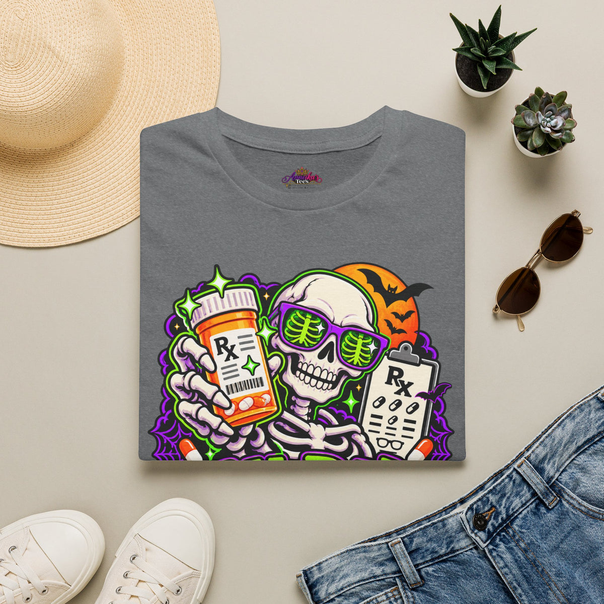Rx-Ray Vision T-Shirt — Pharmacist Halloween Skull Prescription Tee