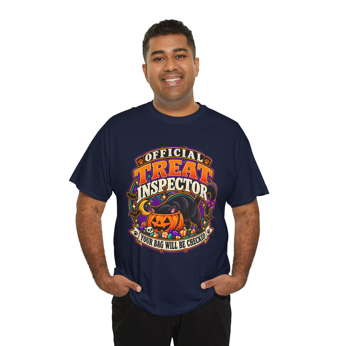 Halloween "Official Treat Inspector" T-Shirt — Funny Pumpkin Candy Patrol Tee