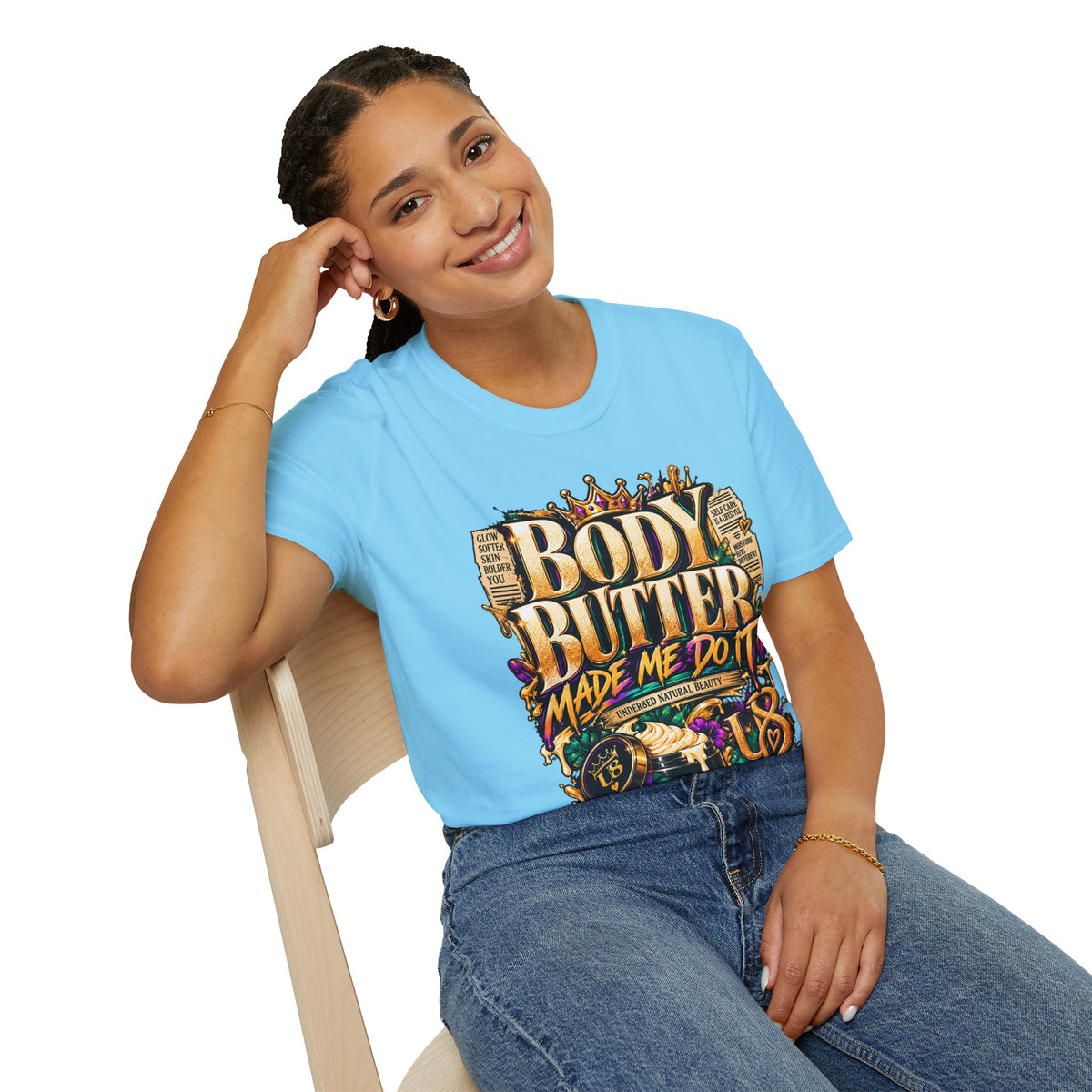 Body Butter Made Me Do It T-Shirt – Funny Skincare Graphic Tee