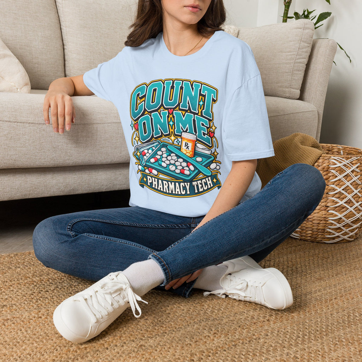 Count On Me Pharmacy Tech T‑Shirt — Funny Pharmacist Technician Shirt