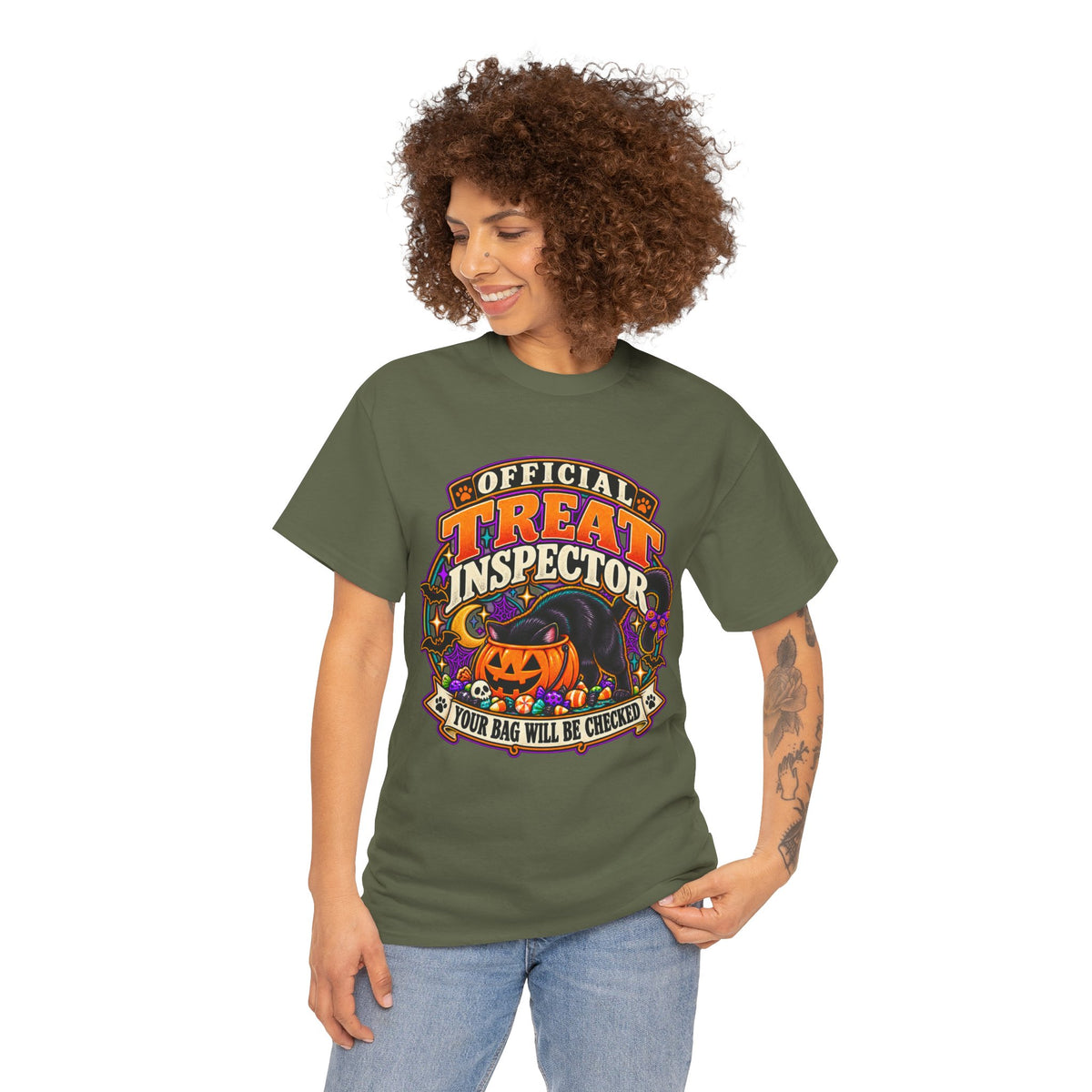 Halloween "Official Treat Inspector" T-Shirt — Funny Pumpkin Candy Patrol Tee