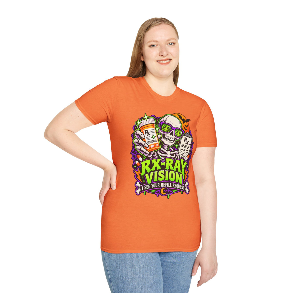 Rx-Ray Vision T-Shirt — Pharmacist Halloween Skull Prescription Tee