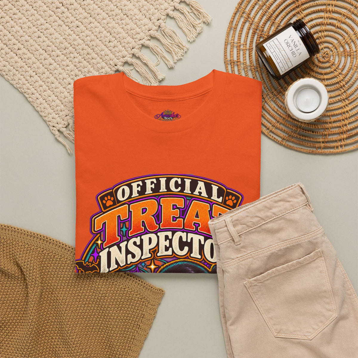Halloween "Official Treat Inspector" T-Shirt — Funny Pumpkin Candy Patrol Tee