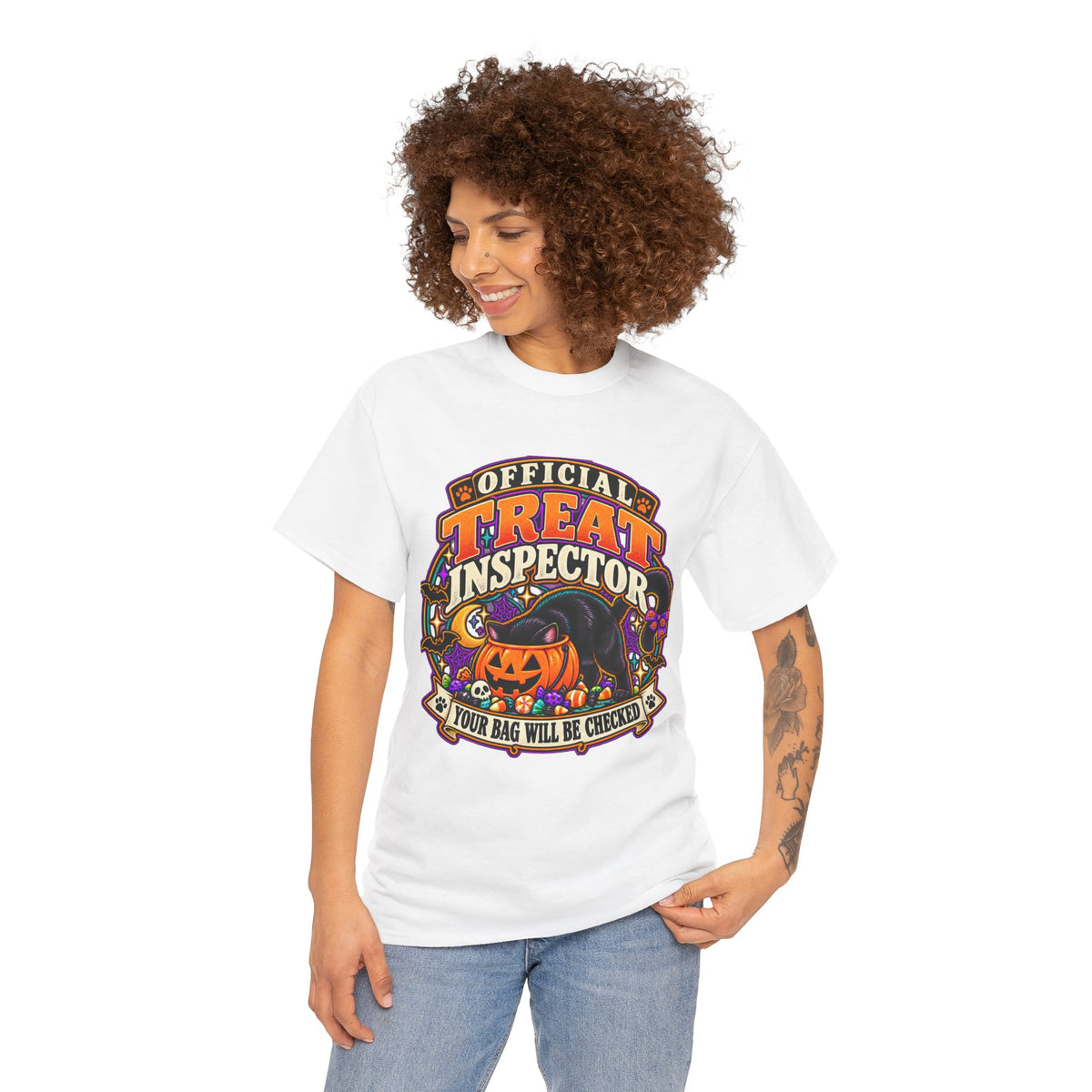 Halloween "Official Treat Inspector" T-Shirt — Funny Pumpkin Candy Patrol Tee