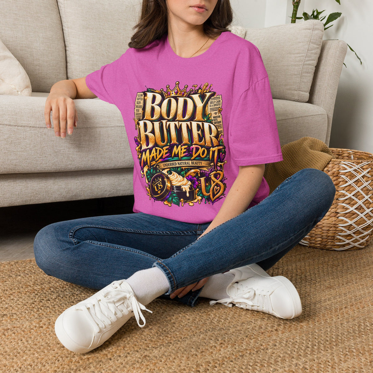Body Butter Made Me Do It T-Shirt – Funny Skincare Graphic Tee
