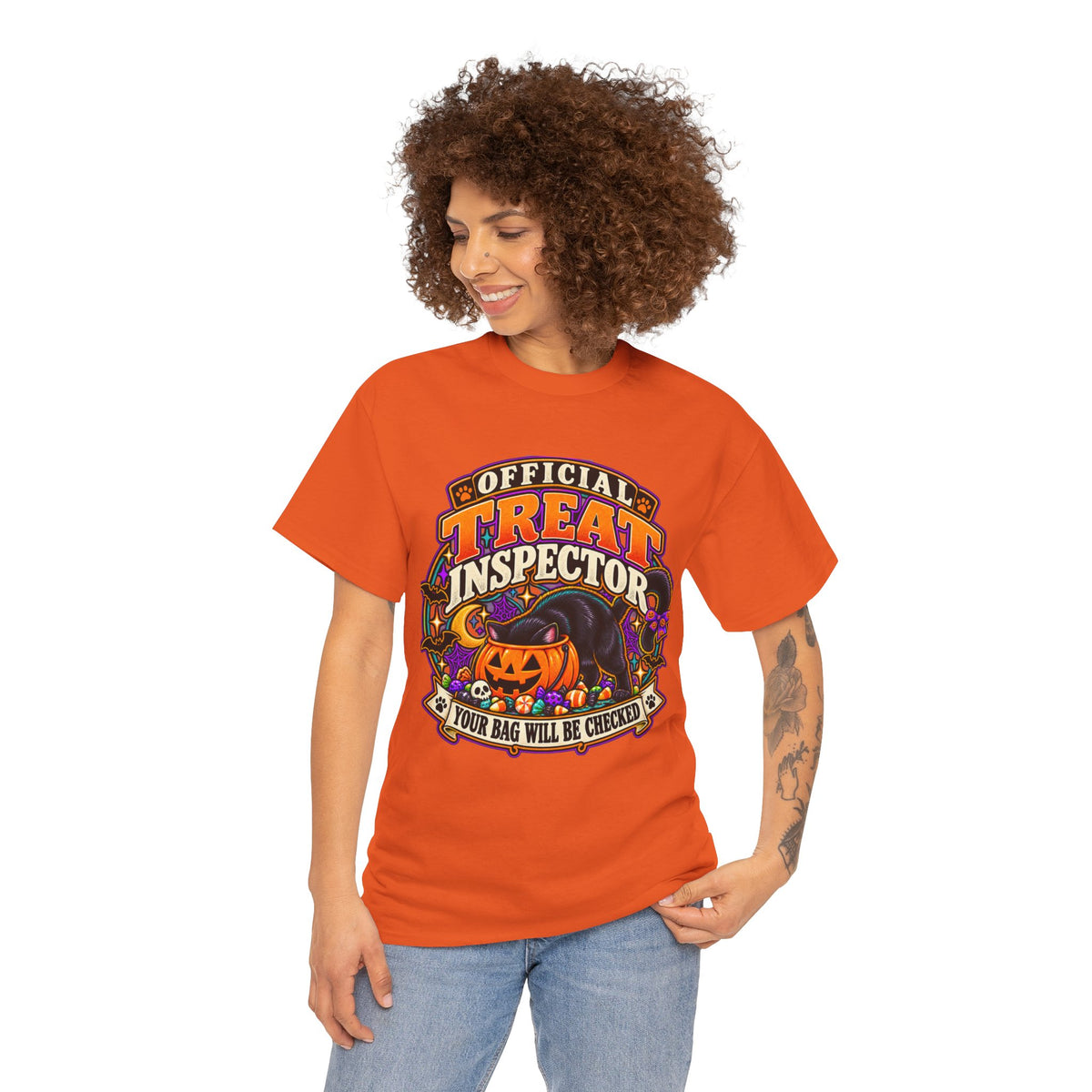 Halloween "Official Treat Inspector" T-Shirt — Funny Pumpkin Candy Patrol Tee