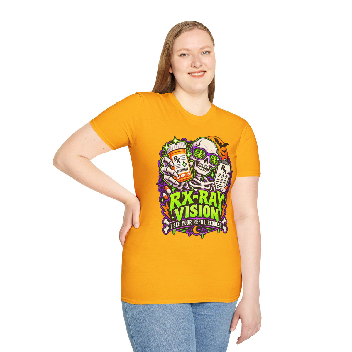 Rx-Ray Vision T-Shirt — Pharmacist Halloween Skull Prescription Tee