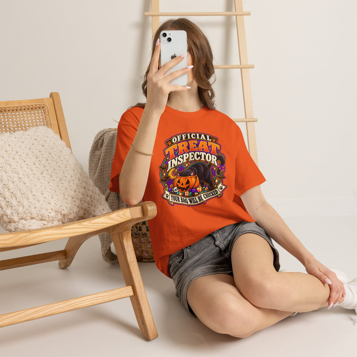 Halloween "Official Treat Inspector" T-Shirt — Funny Pumpkin Candy Patrol Tee