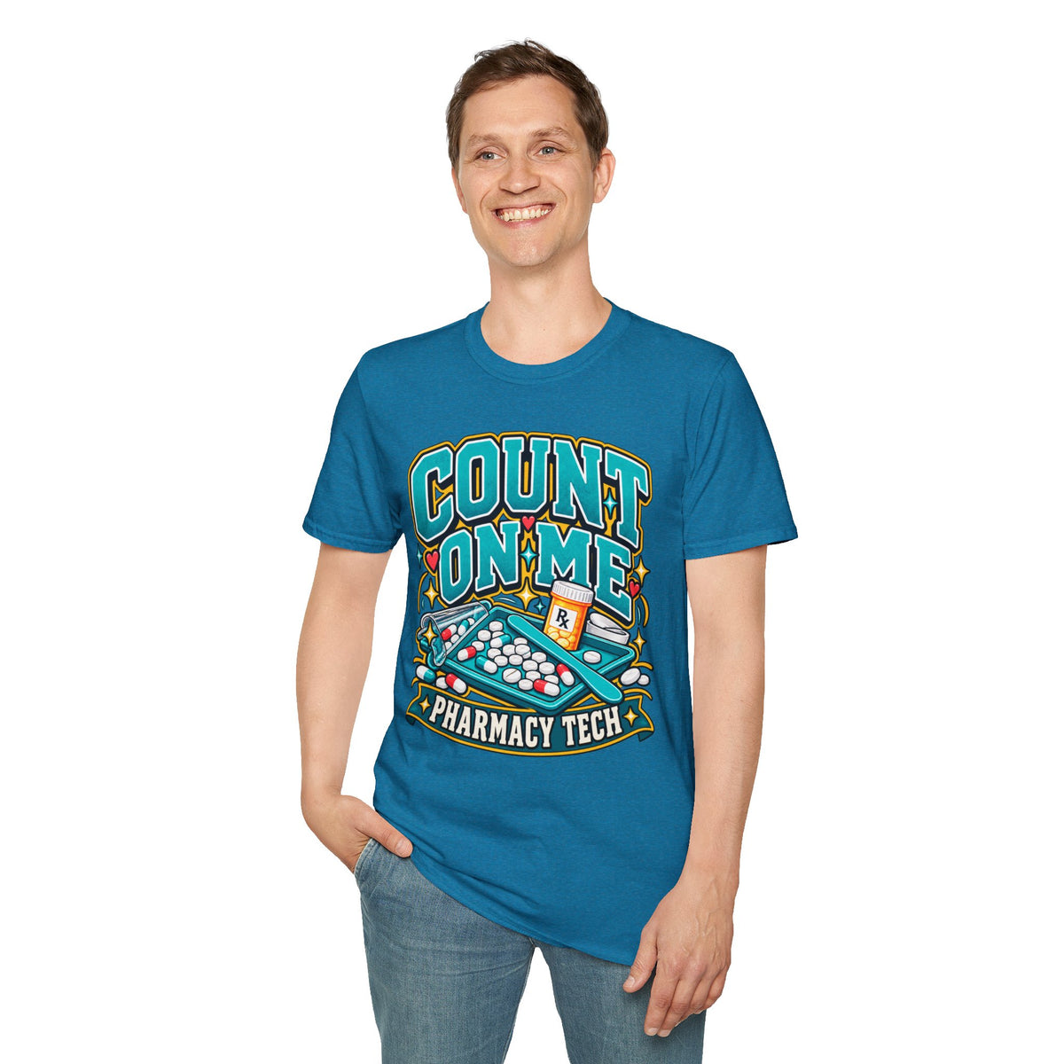 Count On Me Pharmacy Tech T‑Shirt — Funny Pharmacist Technician Shirt