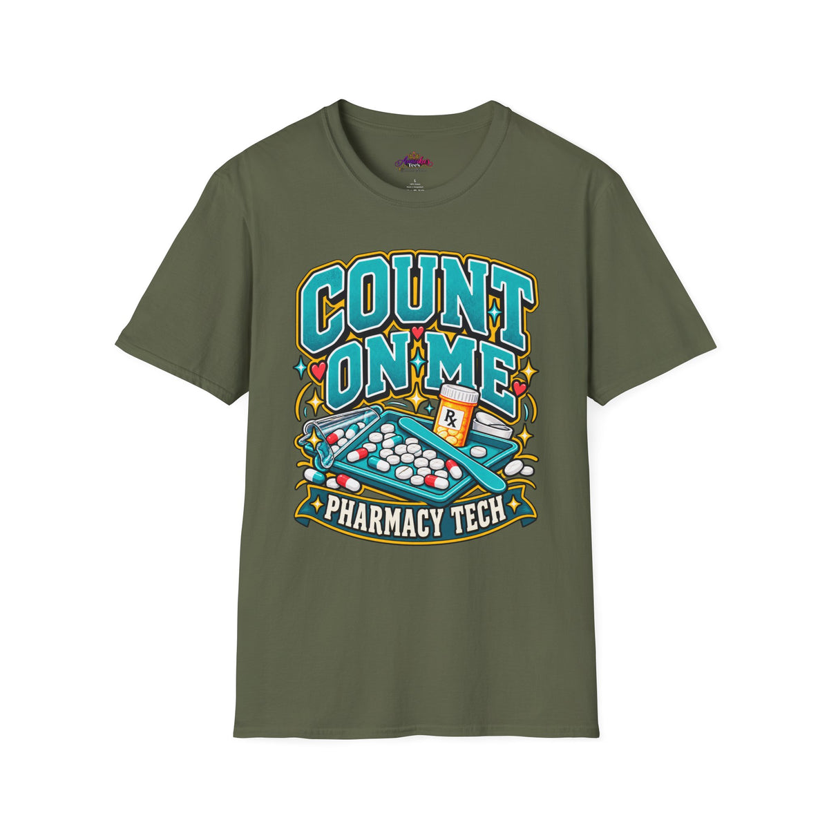 Count On Me Pharmacy Tech T‑Shirt — Funny Pharmacist Technician Shirt
