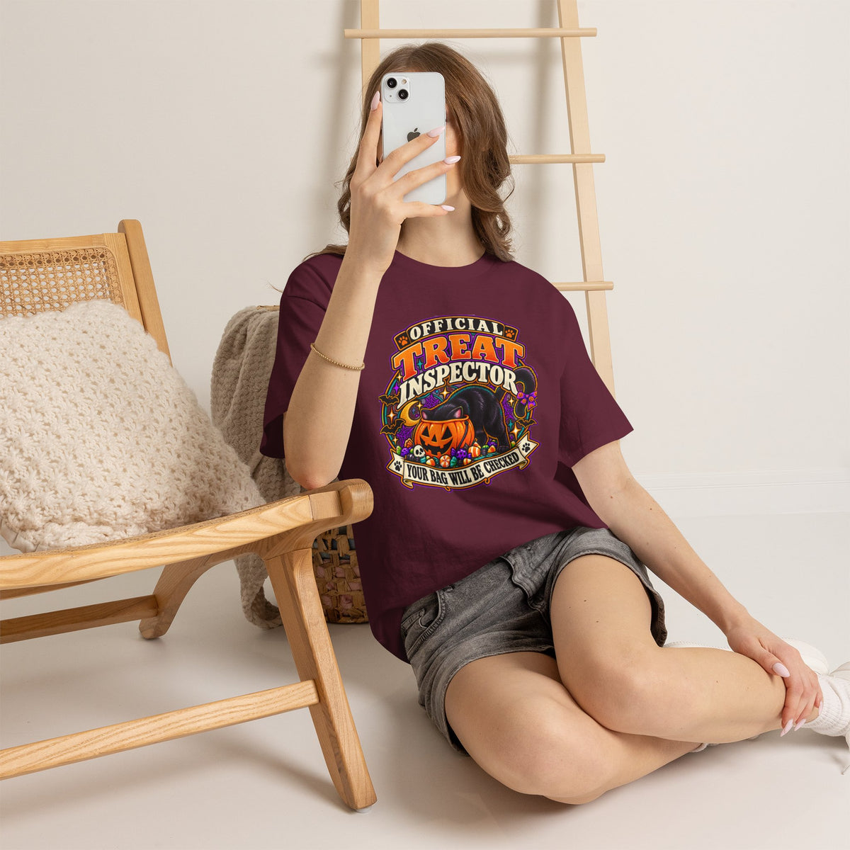 Halloween "Official Treat Inspector" T-Shirt — Funny Pumpkin Candy Patrol Tee