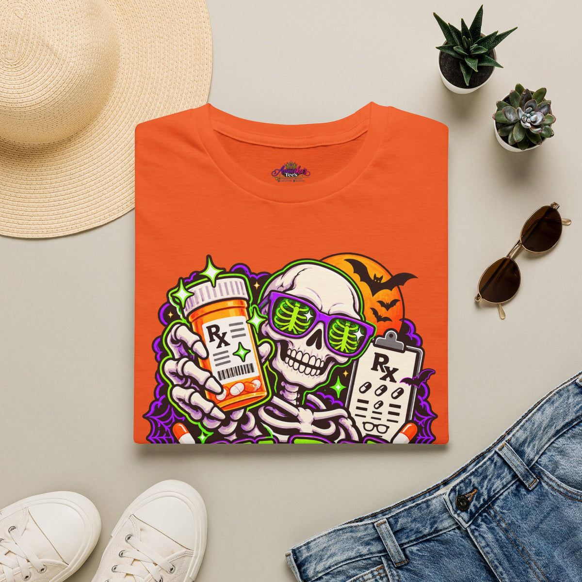 Rx-Ray Vision T-Shirt — Pharmacist Halloween Skull Prescription Tee