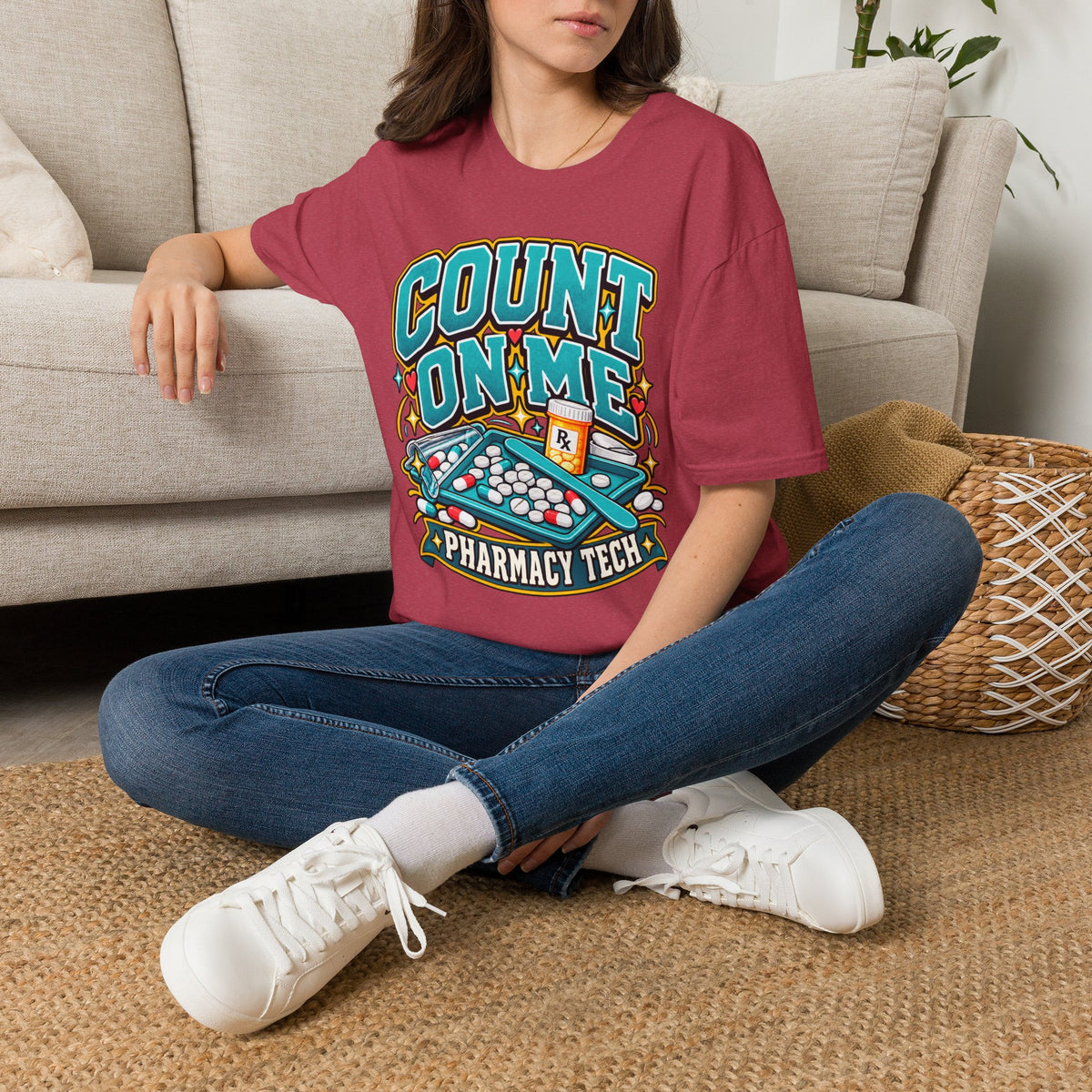 Count On Me Pharmacy Tech T‑Shirt — Funny Pharmacist Technician Shirt