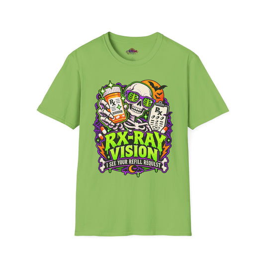 Rx-Ray Vision T-Shirt — Pharmacist Halloween Skull Prescription Tee