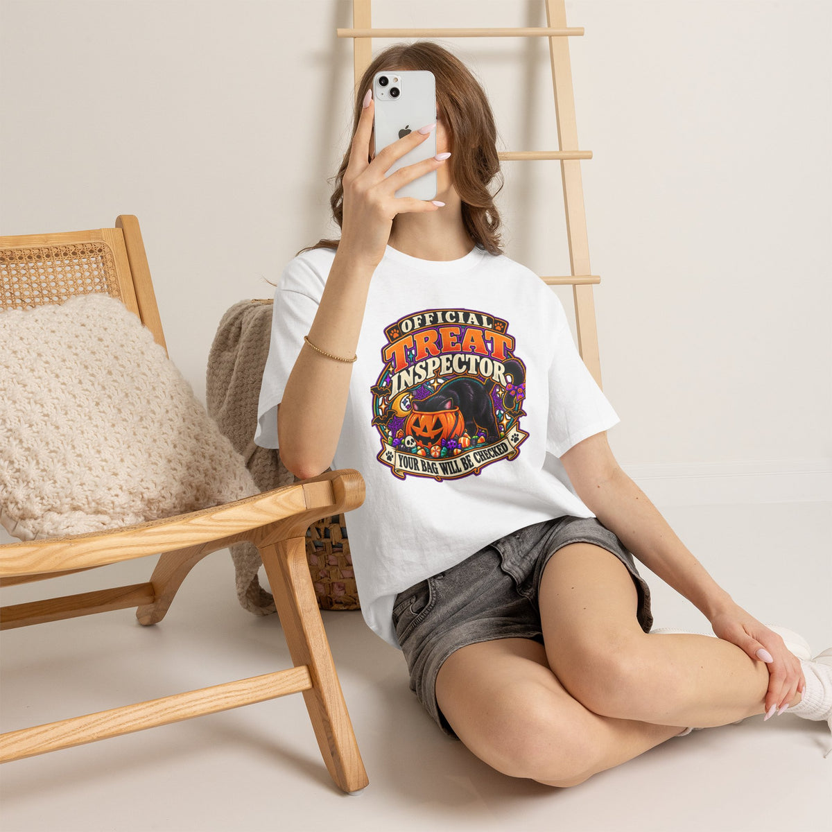 Halloween "Official Treat Inspector" T-Shirt — Funny Pumpkin Candy Patrol Tee