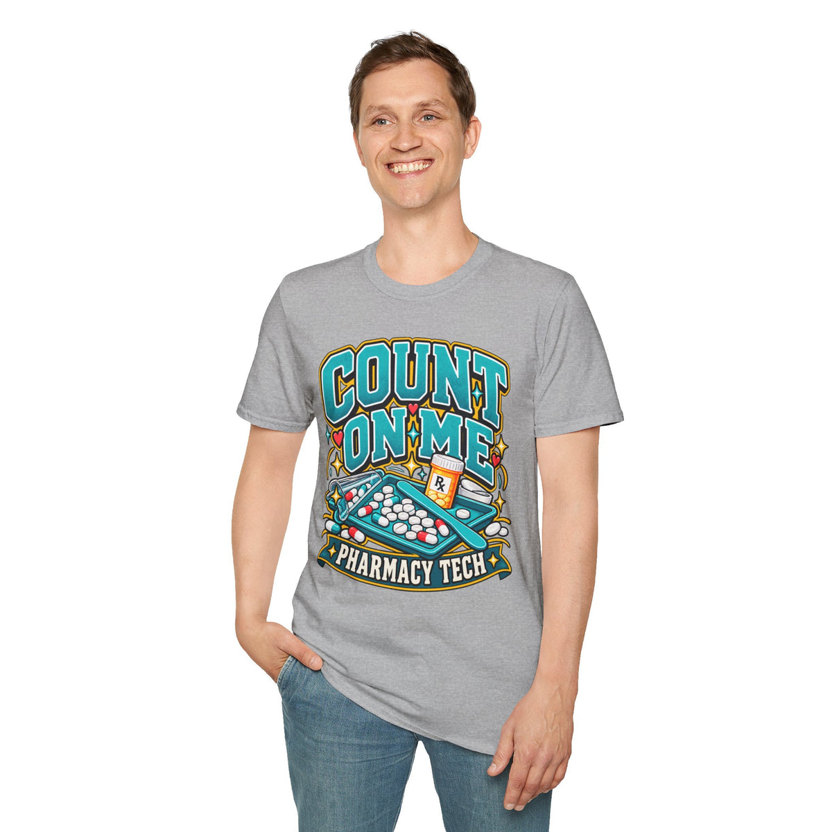 Count On Me Pharmacy Tech T‑Shirt — Funny Pharmacist Technician Shirt