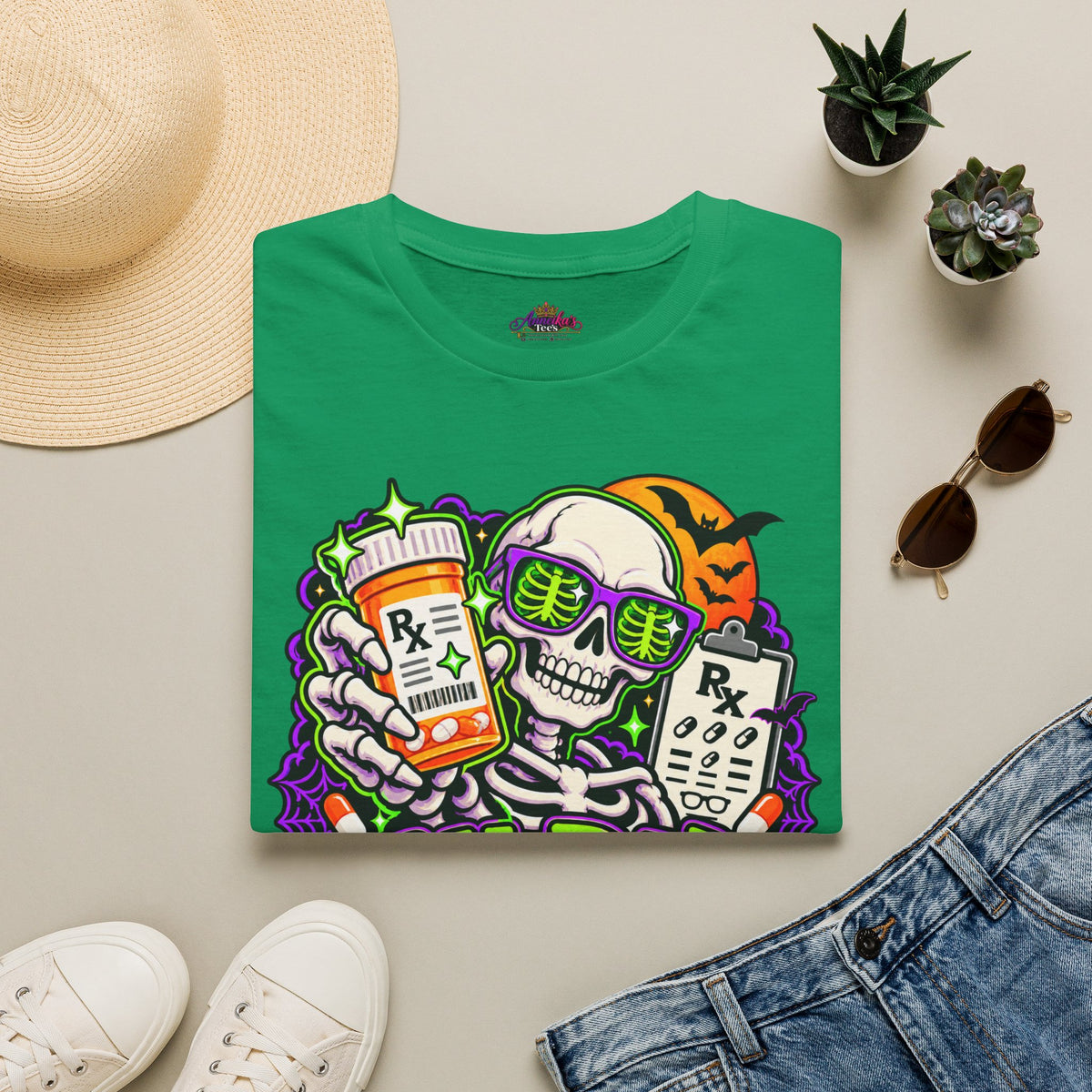 Rx-Ray Vision T-Shirt — Pharmacist Halloween Skull Prescription Tee