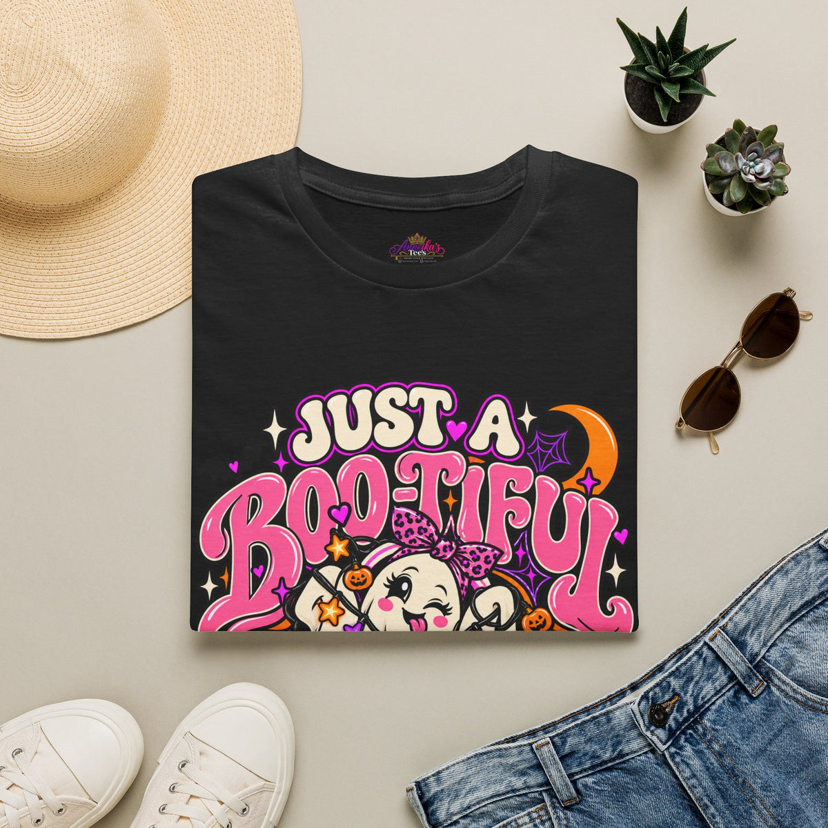 Just a Boo-tiful Mess T-Shirt — Cute Halloween Ghost Graphic Tee