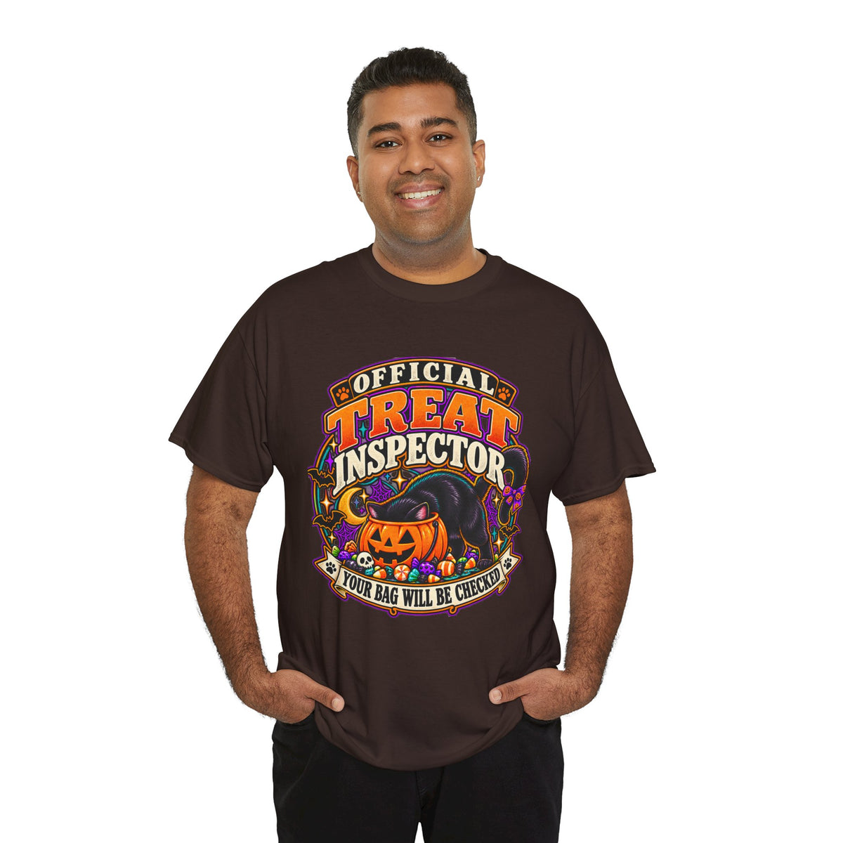 Halloween "Official Treat Inspector" T-Shirt — Funny Pumpkin Candy Patrol Tee