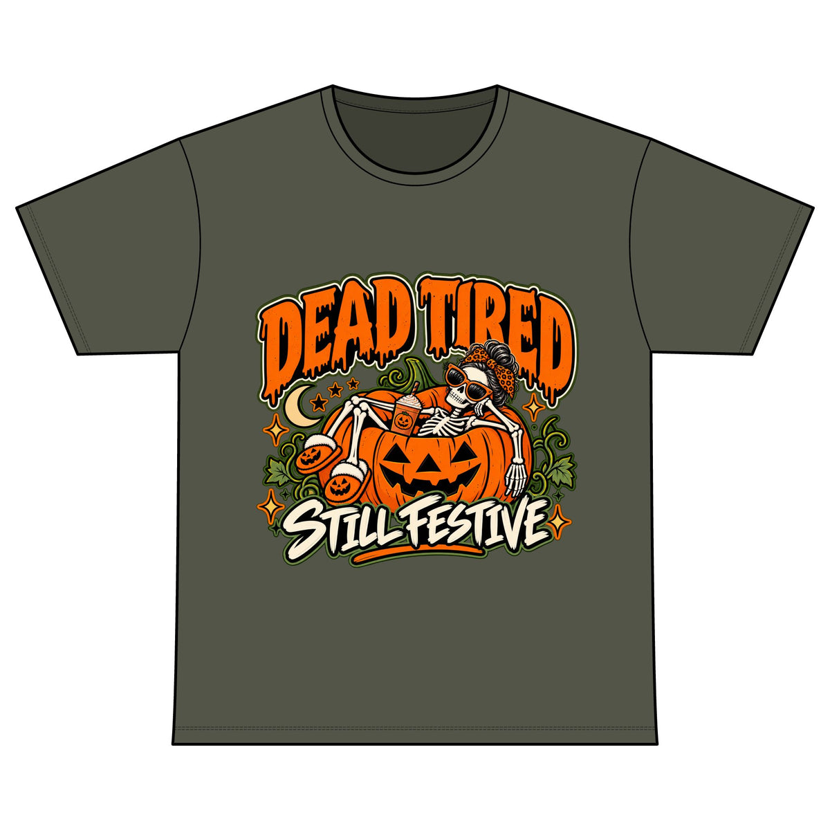 Dead Tired Still Festive Halloween T-Shirt